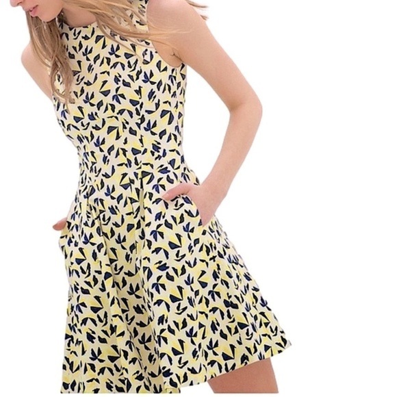 Zara sleeveless geometric print skater dress pockets Women’s dress size M - Picture 1 of 12